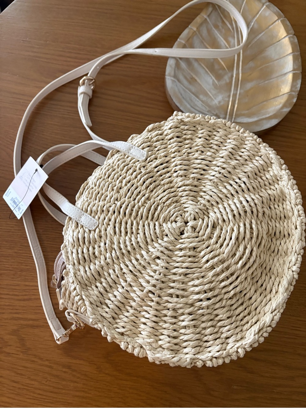 Lauren Conrad Woven Round Crossbody Bag - Natural